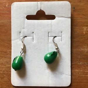 Czech art glass pear earrings
